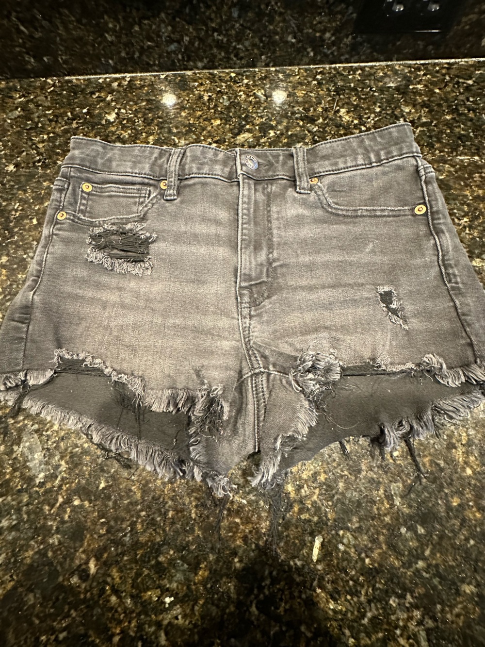 #315 American Eagle Outfitters Distressed Grey Denim Shorts